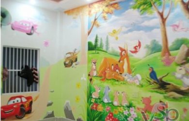 Vẽ tranh tường mầm non sẽ giúp các bé phát triển được khả năng sáng tạo và trí tưởng tượng phong phú